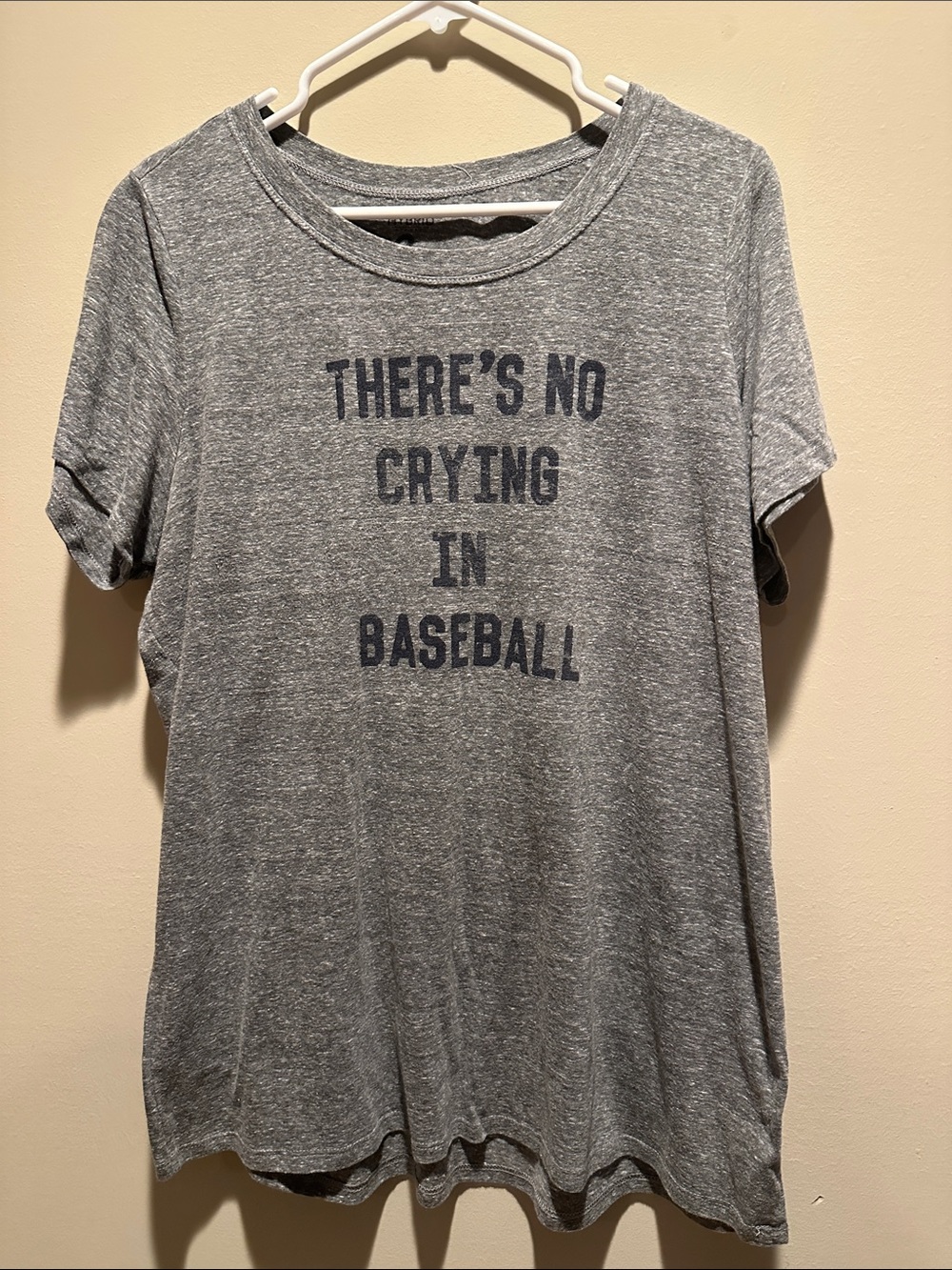 Hybrid & company Gray Graphic Tee "There's No Crying In Baseball"